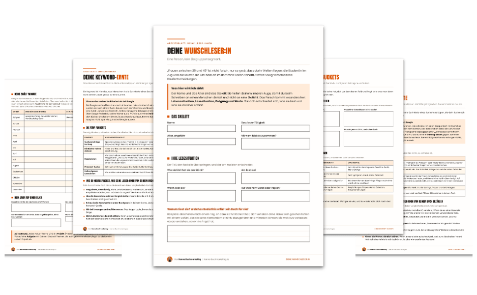 Mock-ups quer (2) Vorschau auf die Arbeitsblätter, die im Notionboard für Autor:innen liegen